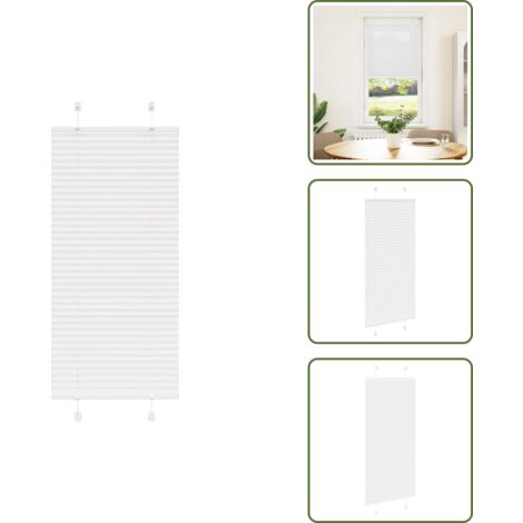 The Living Store Tenda Plissettata Bianca 65x150 cm Larghezza Tessuto 64,4 cm - Privacy