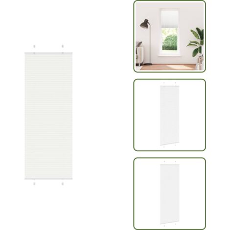 The Living Store Tenda Plissettata Bianca 80x200 cm Larghezza Tessuto 79,4 cm - Tenda per finestra