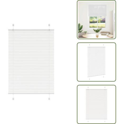 The Living Store Tenda Plissettata Bianca 90x100 cm Larghezza Tessuto 89,4 cm - Privacy