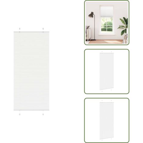 The Living Store Tenda Plissettata Bianca 90x200 cm Larghezza Tessuto 89,4 cm - Privacy