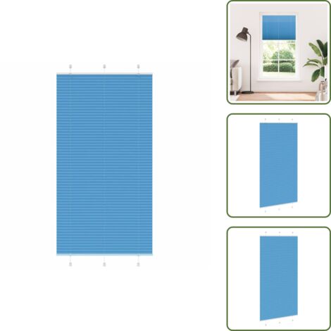 The Living Store Tenda Plissettata Blu 105x200 cm Larghezza Tessuto 104,4 cm - Tenda per finestra