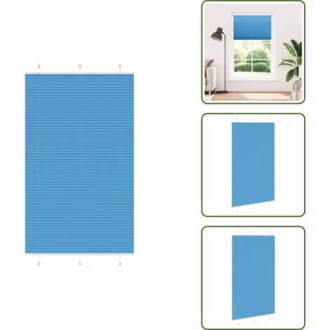The Living Store Tenda Plissettata Blu 120x200 cm Larghezza Tessuto 119,4 cm - Tenda per finestra