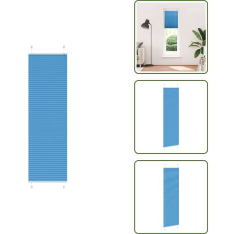 The Living Store Tenda Plissettata Blu 60x200 cm Larghezza Tessuto 59,4 cm - Tenda per finestra