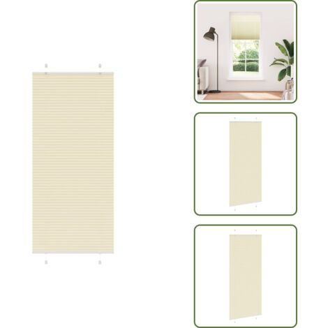 The Living Store Tenda Plissettata Crema 100x200 cm Larghezza Tessuto 99,4 cm - Privacy