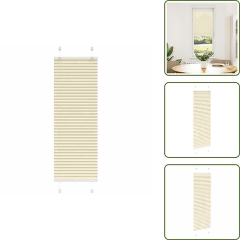 The Living Store Tenda Plissettata Crema 40x150 cm Larghezza Tessuto 39,4 cm - Privacy