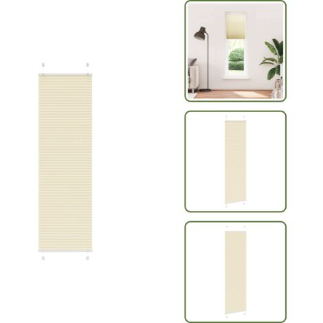 The Living Store Tenda Plissettata Crema 55x200 cm Larghezza Tessuto 54,4 cm - Privacy