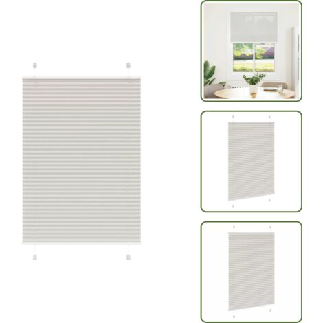 The Living Store Tenda Plissettata Grigio Chiaro 100x150 cm Larghezza Tessuto - Tenda per finestra