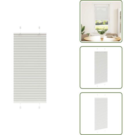 The Living Store Tenda Plissettata Grigio Chiaro 60x100 cm Larghezza Tessuto - Privacy