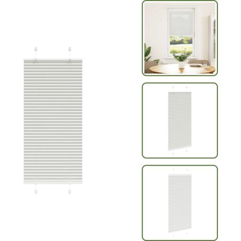 The Living Store Tenda Plissettata Grigio Chiaro 65x100 cm Larghezza Tessuto - Privacy