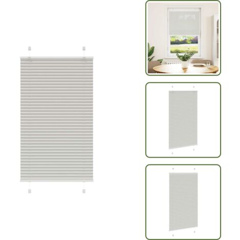 The Living Store Tenda Plissettata Grigio Chiaro 75x100 cm Larghezza Tessuto - Privacy