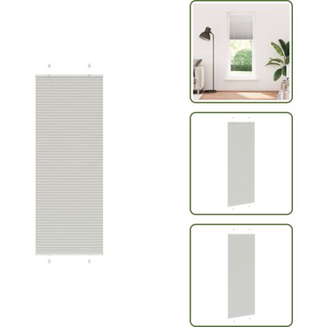 The Living Store Tenda Plissettata Grigio Chiaro 75x200 cm Larghezza Tessuto - Tenda per finestra