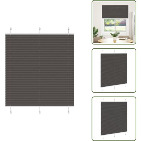 The Living Store Tenda Plissettata Nera 120x100 cm Larghezza Tessuto 119,4 cm - Tenda nera