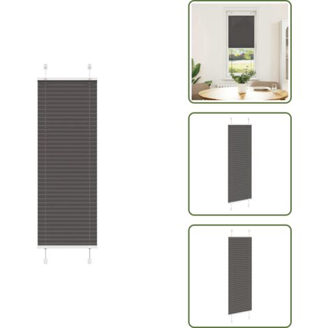 The Living Store Tenda Plissettata Nera 45x100 cm Larghezza Tessuto 44,4 cm - Tenda nera