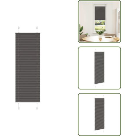 The Living Store Tenda Plissettata Nera 45x150 cm Larghezza Tessuto 44,4 cm - Tenda nera