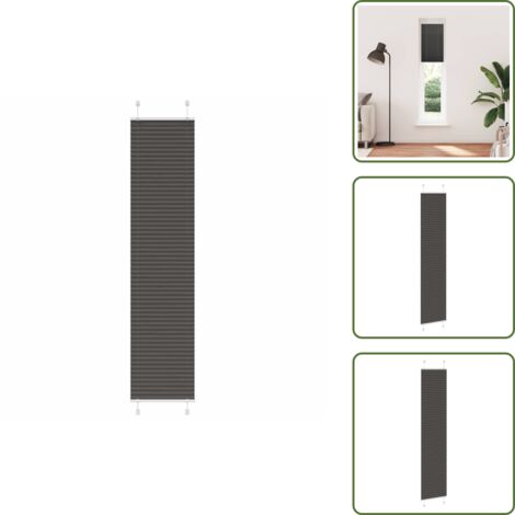 The Living Store Tenda Plissettata Nera 45x200 cm Larghezza Tessuto 44,4 cm - Tenda nera