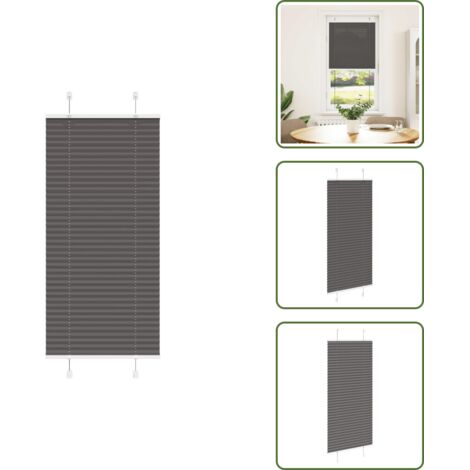 The Living Store Tenda Plissettata Nera 60x150 cm Larghezza Tessuto 59,4 cm - Tenda nera