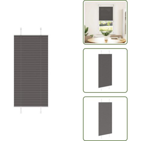 The Living Store Tenda Plissettata Nera 65x150 cm Larghezza Tessuto 64,4 cm - Tenda nera