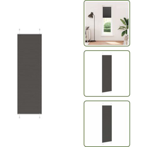 The Living Store Tenda Plissettata Nera 65x200 cm Larghezza Tessuto 64,4 cm - Tenda nera