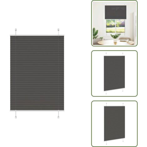 The Living Store Tenda Plissettata Nera 90x150 cm Larghezza Tessuto 89,4 cm - Tenda nera