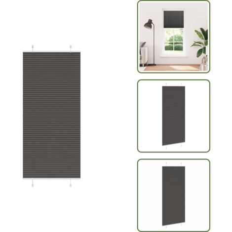 The Living Store Tenda Plissettata Nera 90x200 cm Larghezza Tessuto 89,4 cm - Tenda nera