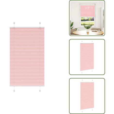 The Living Store Tenda Plissettata Rosa 75x100 cm Larghezza Tessuto 74,4 cm - Tenda privacy