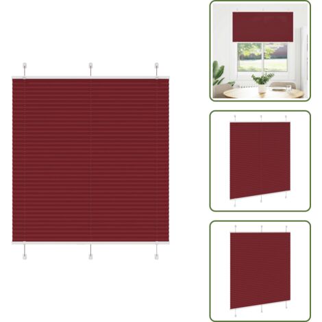 The Living Store Tenda Plissettata Rosso Bordeaux 115x150 cm Larghezza Tessuto - Tenda privacy