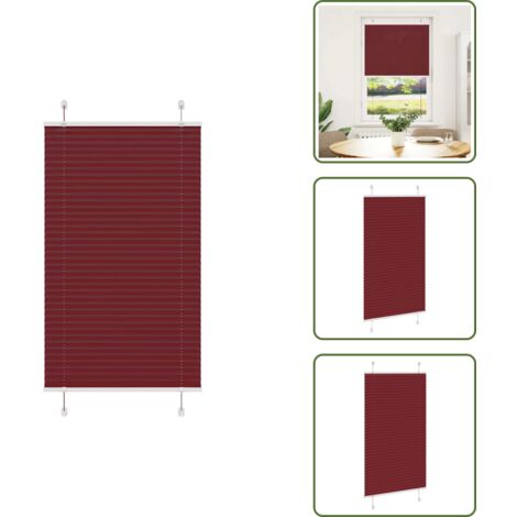 The Living Store Tenda Plissettata Rosso Bordeaux 70x150 cm Larghezza Tessuto - Tenda privacy