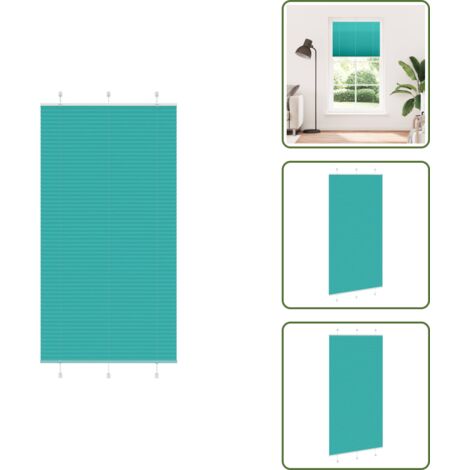 The Living Store Tenda Plissettata Verde petrolio 105x200 cm Larghezza Tessuto - Privacy