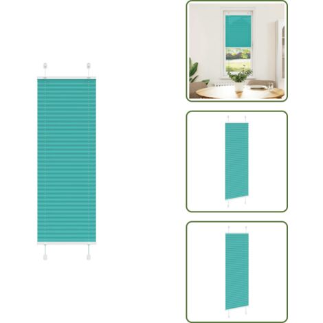 The Living Store Tenda Plissettata Verde petrolio 40x100 cm Larghezza Tessuto - Privacy