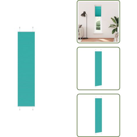 The Living Store Tenda Plissettata Verde petrolio 50x200 cm Larghezza Tessuto - Privacy