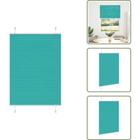 The Living Store Tenda Plissettata Verde petrolio 85x150 cm Larghezza Tessuto - Privacy
