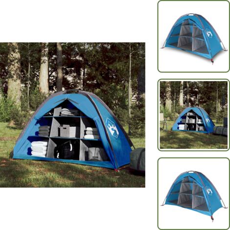 The Living Store Tenda Portaoggetti con 9 Scomparti Blu Impermeabile - Tenda impermeabile