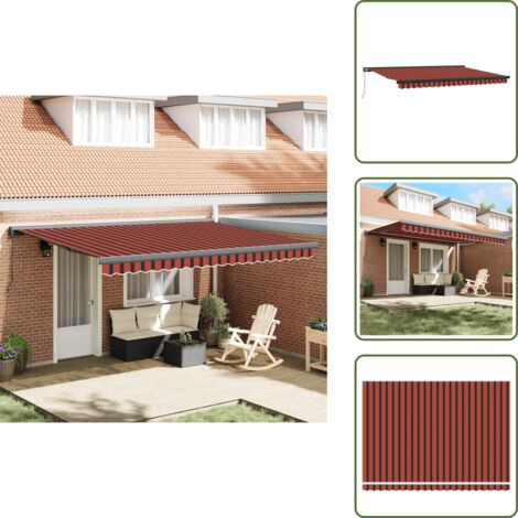The Living Store Tenda Retrattile Arancione Marrone 4,5x3 m Tessuto e Alluminio - Tenda da giardino
