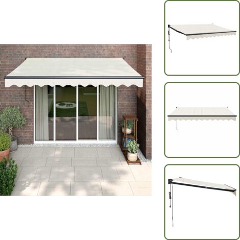The Living Store Tenda Sole Automatica Retrattile Crema 3x2,5 m - Tenda retrattile