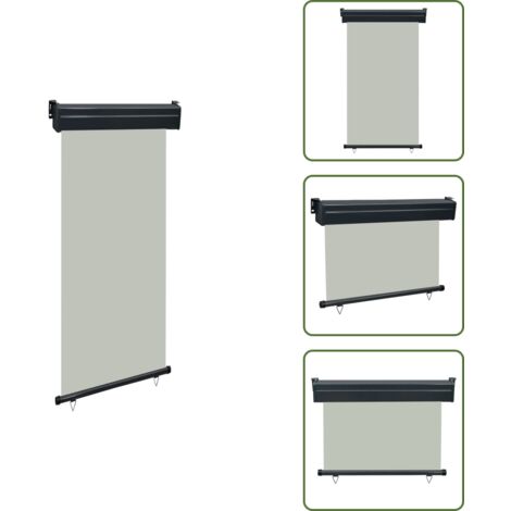The Living Store Tendalino Laterale per Balcone 105x250 cm Grigio - Tenda da sole per balcone