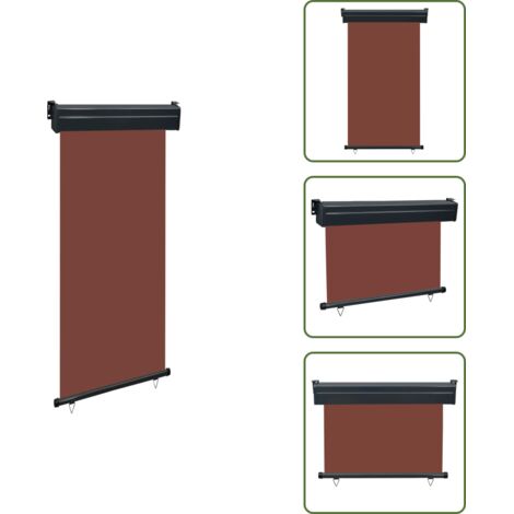 The Living Store Tendalino Laterale per Balcone 105x250 cm Marrone - Tenda da sole per balcone