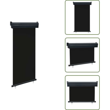 The Living Store Tendalino Laterale per Balcone 105x250 cm Nero - Ombreggiatura balcone