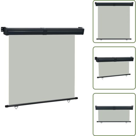 The Living Store Tendalino Laterale per Balcone 165x250 cm Grigio - Tenda da sole per balcone