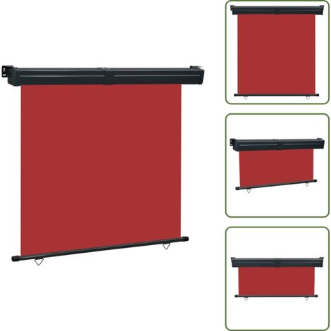 The Living Store Tendalino Laterale per Balcone 165x250 cm Rosso - Tenda da sole balcone
