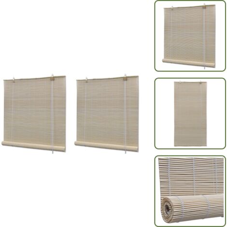The Living Store Tende a Rullo in Bambù 2 pz 120x160 cm - Tende in bambù