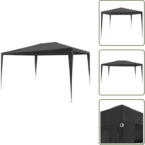 The Living Store Tendone per Feste 3x4 m in PE Antracite - Gazebo