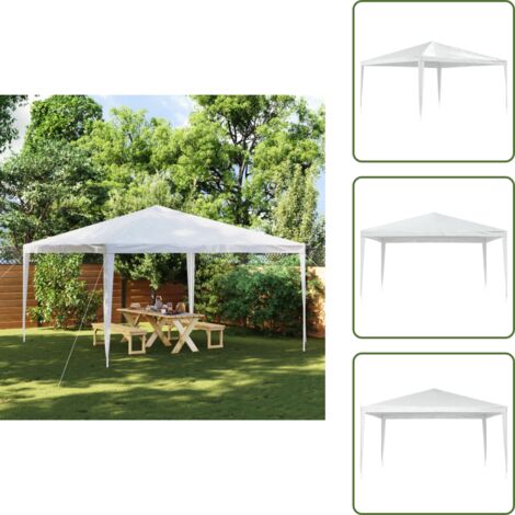 The Living Store Tendone per Feste 4x4 m Bianco - Gazebo