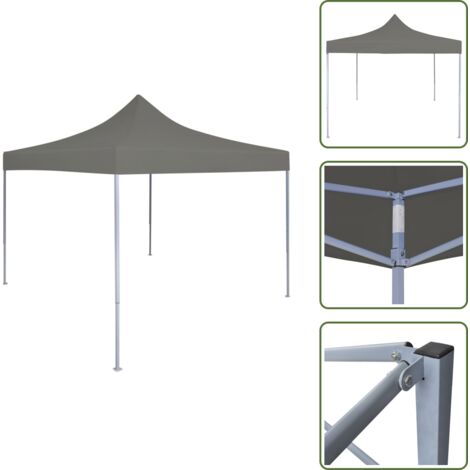 The Living Store Tendone per Feste Pieghevole Pop-Up 3x3m Antracite - Tenda pop-up