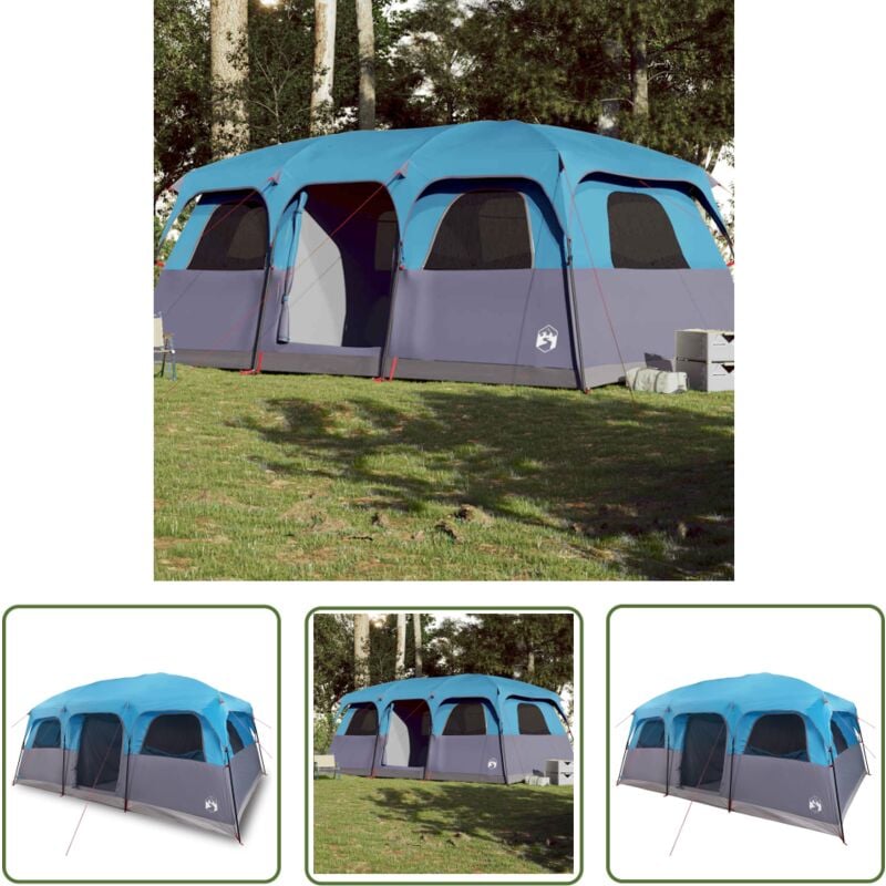 Tente de cabine familiale 9 personnes bleu imperméable - Tente Famille - Tente Camping - Tente Imperméable - Tente Spacieuse - Abri Extérieur - The