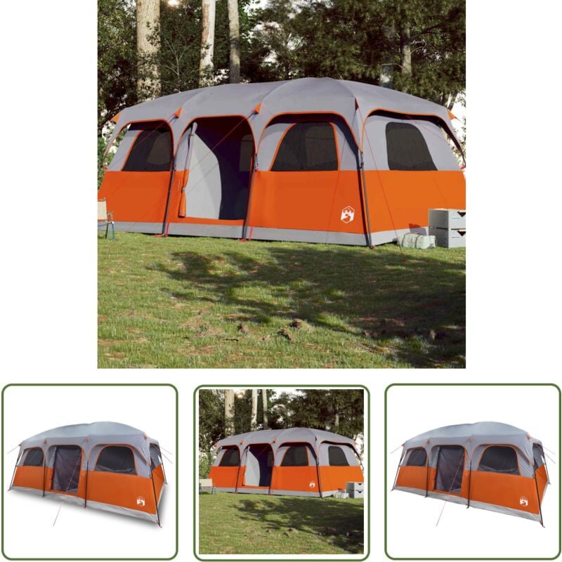Tente de cabine familiale 9 personnes gris imperméable - Tente Famille - Tente Camping - Tente Imperméable - Tente Cabine - Tente 9 Personnes - The