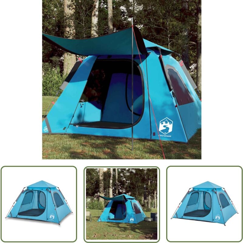 The Living Store - Tente de camping à dôme 4 personnes bleu libération rapide - Tente De Camping - Tente Dome - Tente Familiale - Abri Extérieur