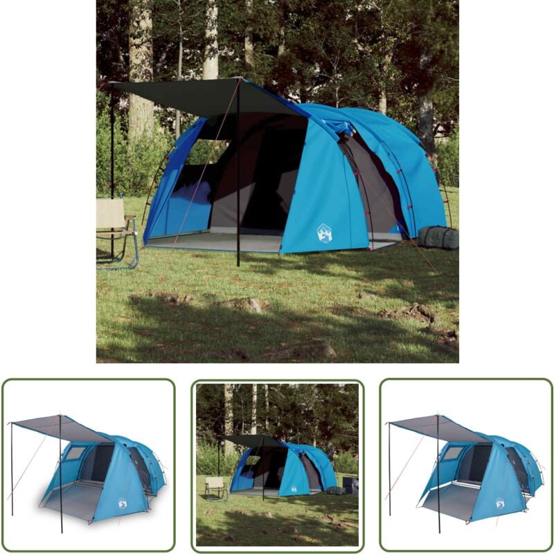 Tente de camping tunnel 4 personnes bleu imperméable - Tente De Camping - Tente Bleue - Tente Familiale - Tente Imperméable - Tente Résistant Au Vent