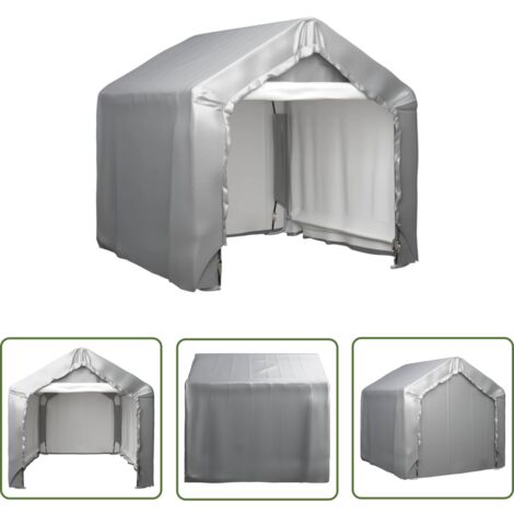 The Living Store Tente de rangement Gris 180x180 cm Acier galvanisé - Abri De Jardin - Abri Extérieur - Stockage Extérieur - Tente De Rangement - Tents De Jardin