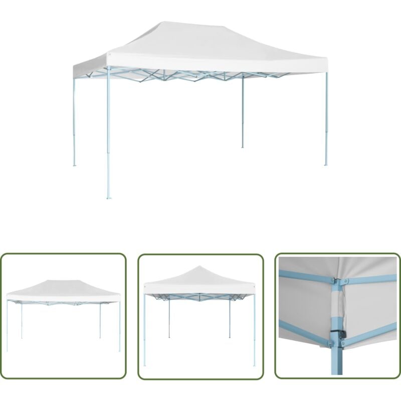The Living Store - Tente de réception pliable 3x4,5 m Blanc - Tents Pliantes - Tentes De Réception - Auvent Pliable - Abri Solaire - Parasol Géant