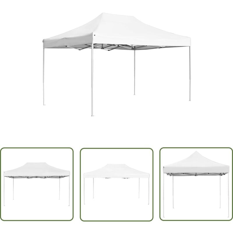 The Living Store - Tente de réception pliable Aluminium 4,5x3 m Blanc - Tente De Reception - Tente Pliante - Abri Solaire - Parasol - Événement En